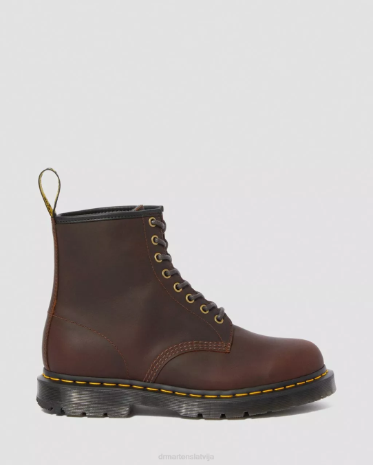 Dr. Martens apavi sievietes kakao sniega tīrītājs 1460 dm ziemas gripa šņorzābaki LHJP184