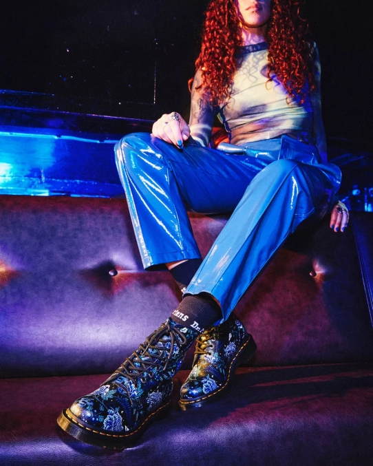 Dr. Martens apavi sievietes melna fantoma ziedu ēna backhand 1460 pascal mystic ziedu šņorzābaki LHJP88