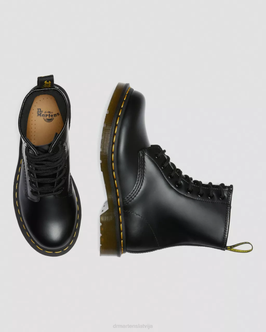 Dr. Martens apavi sievietes melna gluda 1460 gludas ādas šņorzābaki LHJP4