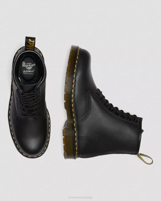 Dr. Martens apavi sievietes melna rūpnieciskā pilngraudu 1460 neslīdoši ādas šņorzābaki LHJP386