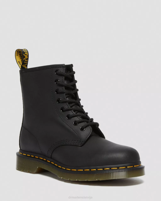 Dr. Martens apavi sievietes melna taukaina āda 1460 taukainas ādas šņorzābaki LHJP18