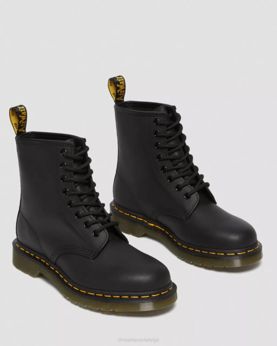 Dr. Martens apavi sievietes melna taukaina āda 1460 taukainas ādas šņorzābaki LHJP18