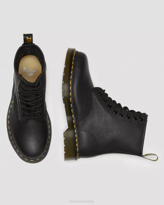 Dr. Martens apavi sievietes melna taukaina āda 1460 taukainas ādas šņorzābaki LHJP18