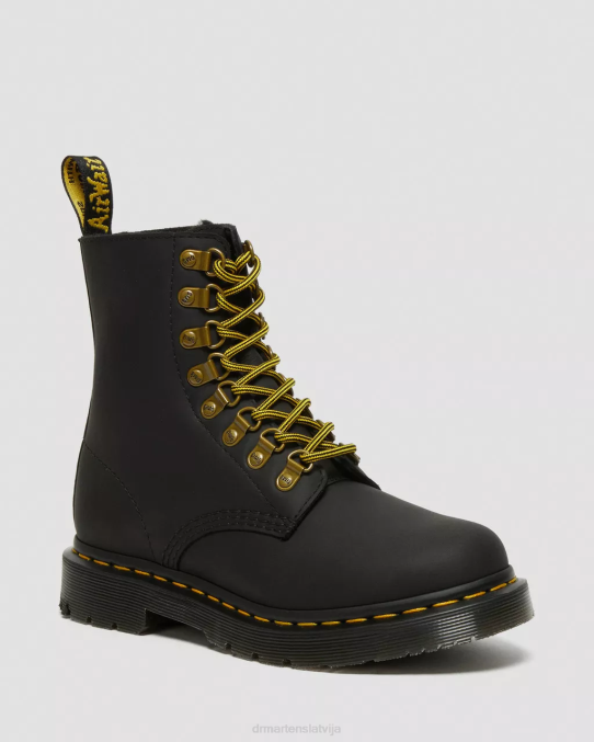 Dr. Martens apavi sievietes melnais sniega tīrītājs 1460 pascal dm ziemas rokturi ādas šņorzābaki LHJP156