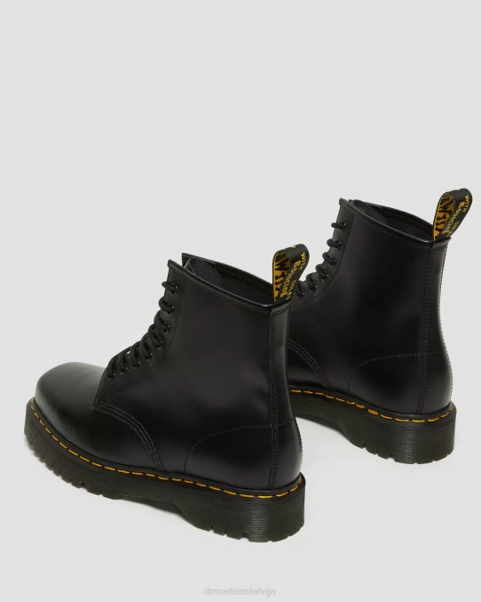 Dr. Martens apavi sievietes melni pulēti gludi 1460 Bex kvadrātveida purngals ādas šņorzābaki LHJP150