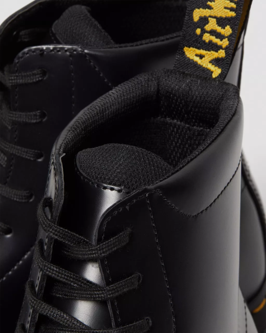 Dr. Martens apavi sievietes melni pulēti gludi rikarda gludas ādas platformas šņorzābaki LHJP136