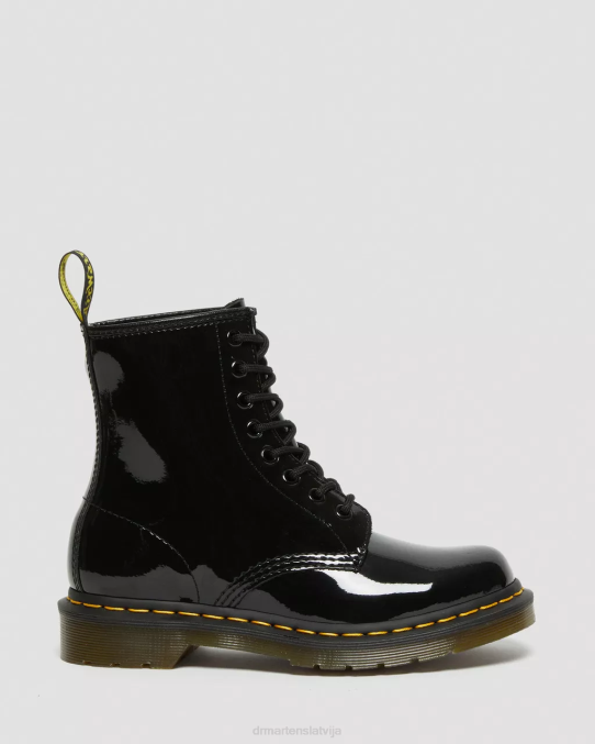 Dr. Martens apavi sievietes melns lucido & patentlampa 1460 lakādas šņorzābaki LHJP6