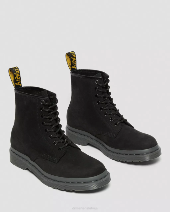 Dr. Martens apavi sievietes melns slīpēts nubuks wp 1460 monofrēzēta nubuka ādas šņorzābaki LHJP107