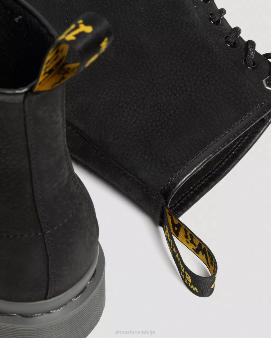 Dr. Martens apavi sievietes melns slīpēts nubuks wp 1460 monofrēzēta nubuka ādas šņorzābaki LHJP107