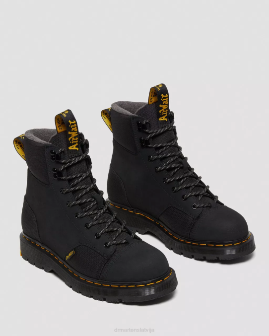 Dr. Martens apavi sievietes melns slīpēts nubuks wp 1460 trinity ūdensnecaurlaidīgi, neslīdoši zābaki LHJP159