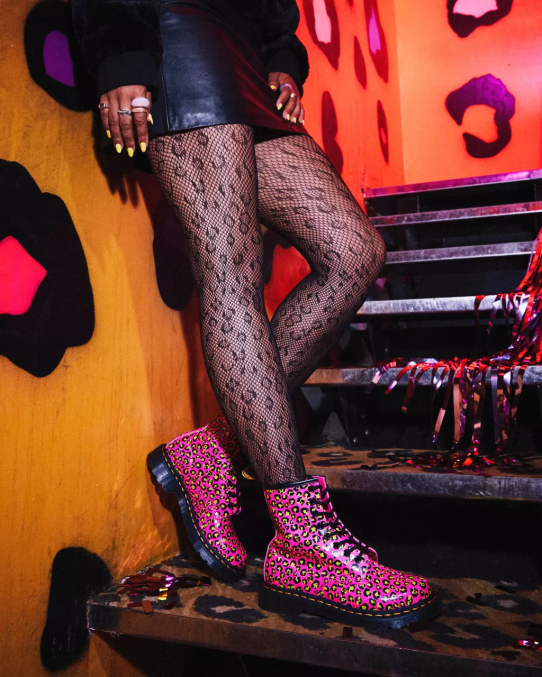 Dr. Martens apavi sievietes rozā gluda 1460 leoparda gludas ādas šņorzābaki LHJP117