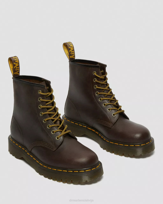 Dr. Martens apavi sievietes tumši brūns trakais zirgs 1460 bex crazy zirga ādas šņorzābaki LHJP55