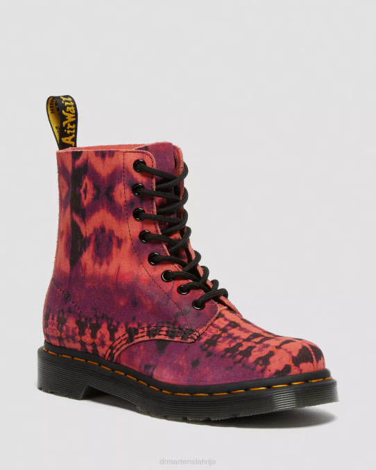 Dr. Martens apavi sievietes violets 1460 pascal tie dye ādas šņorzābaki LHJP189