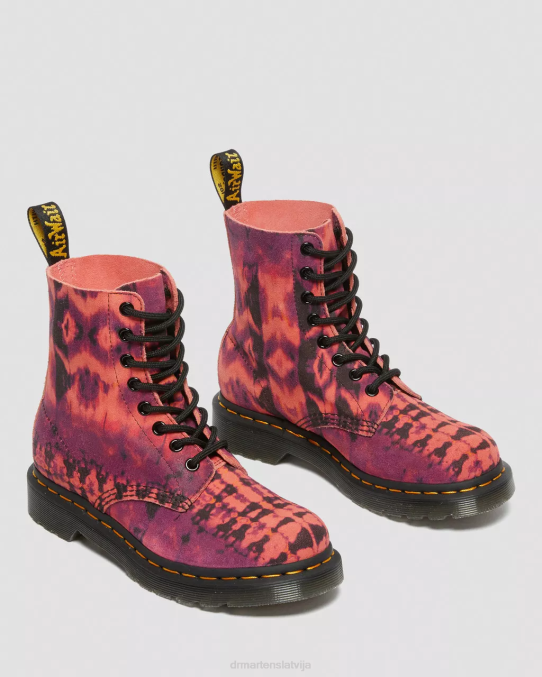 Dr. Martens apavi sievietes violets 1460 pascal tie dye ādas šņorzābaki LHJP189