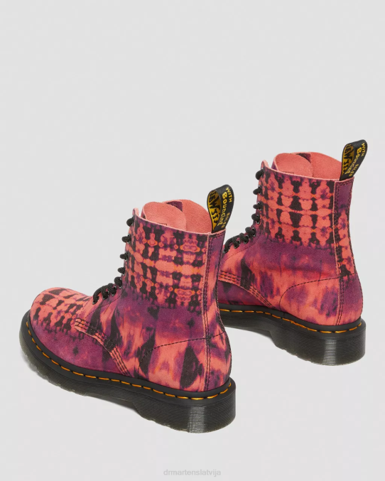Dr. Martens apavi sievietes violets 1460 pascal tie dye ādas šņorzābaki LHJP189