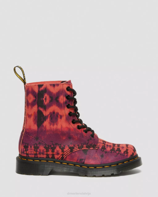 Dr. Martens apavi sievietes violets 1460 pascal tie dye ādas šņorzābaki LHJP189