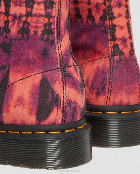 Dr. Martens apavi sievietes violets 1460 pascal tie dye ādas šņorzābaki LHJP189