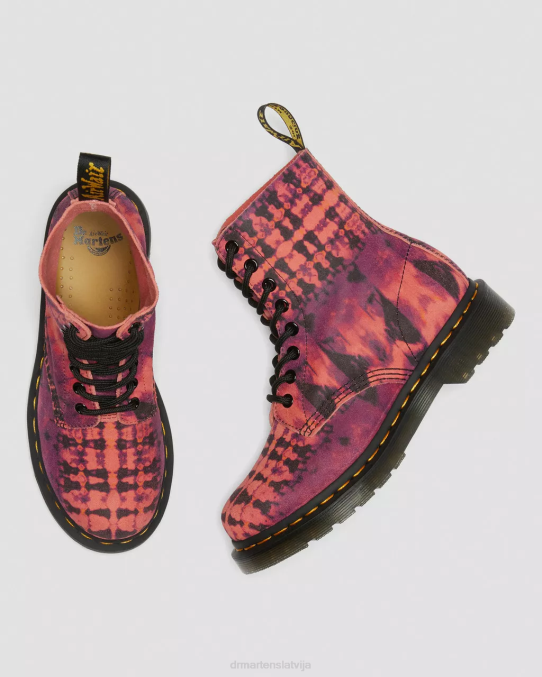 Dr. Martens apavi sievietes violets 1460 pascal tie dye ādas šņorzābaki LHJP189