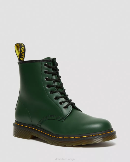 Dr. Martens apavi sievietes zaļa gluda 1460 gludas ādas šņorzābaki LHJP79