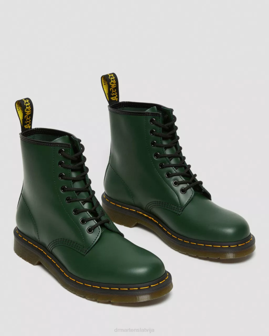 Dr. Martens apavi sievietes zaļa gluda 1460 gludas ādas šņorzābaki LHJP79