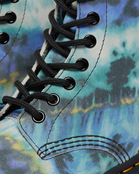 Dr. Martens apavi sievietes zils 1460 pascal tie dye ādas šņorzābaki LHJP195