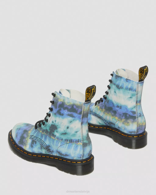 Dr. Martens apavi sievietes zils 1460 pascal tie dye ādas šņorzābaki LHJP195