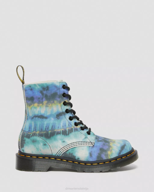 Dr. Martens apavi sievietes zils 1460 pascal tie dye ādas šņorzābaki LHJP195