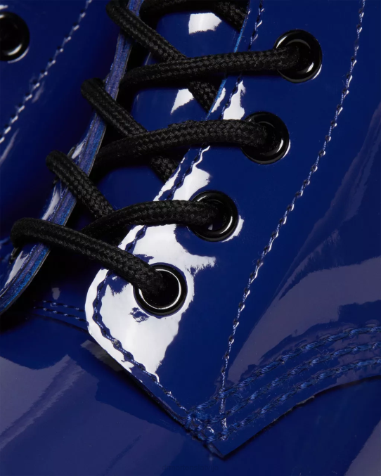 Dr. Martens apavi sievietes zils lucido un patentlampa 1460 lakādas šņorzābaki LHJP151