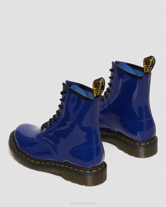 Dr. Martens apavi sievietes zils lucido un patentlampa 1460 lakādas šņorzābaki LHJP151