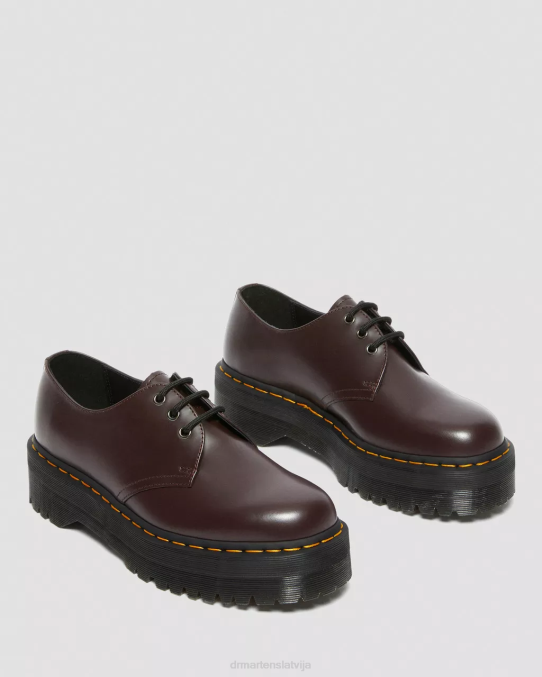 Dr. Martens apavi unisex bordo gluda 1461 gludas ādas platformas kurpes LHJP229