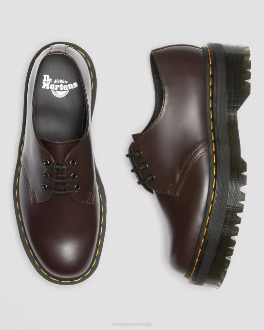 Dr. Martens apavi unisex bordo gluda 1461 gludas ādas platformas kurpes LHJP229