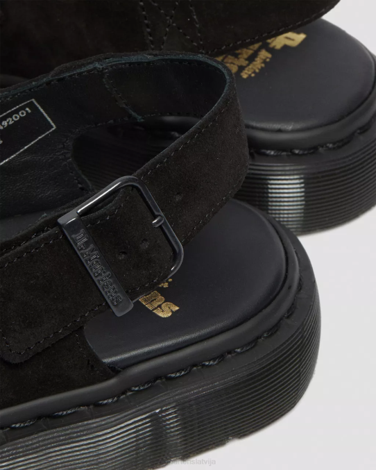 Dr. Martens apavi unisex melns jorge izgatavoti Anglijā zamšādas slingbacks LHJP343