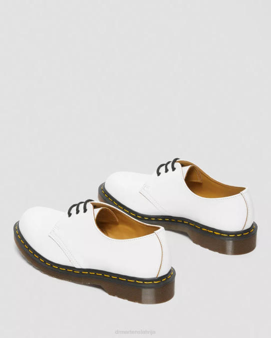 Dr. Martens apavi unisex balts quilons 1461. gada vintage ražoti Anglijā Oksfordas apavi LHJP312