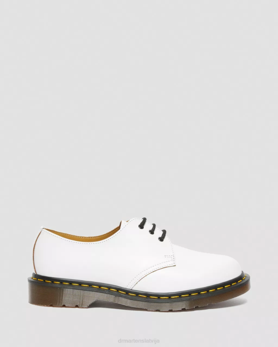 Dr. Martens apavi unisex balts quilons 1461. gada vintage ražoti Anglijā Oksfordas apavi LHJP312