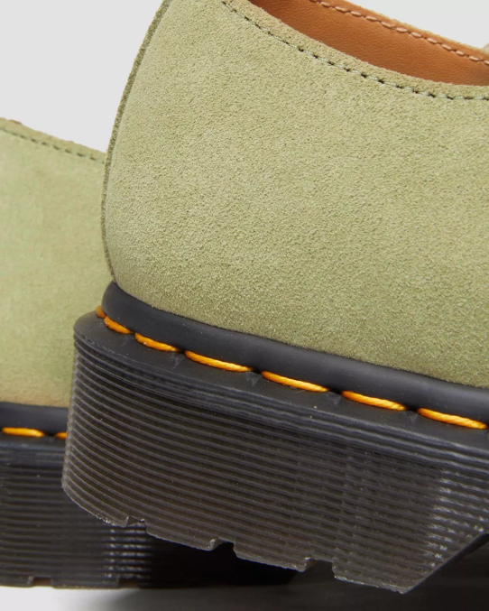 Dr. Martens apavi unisex gaiši olīvu e.h. zamšādas 1461. gada zamšādas oksfordas kurpes LHJP319