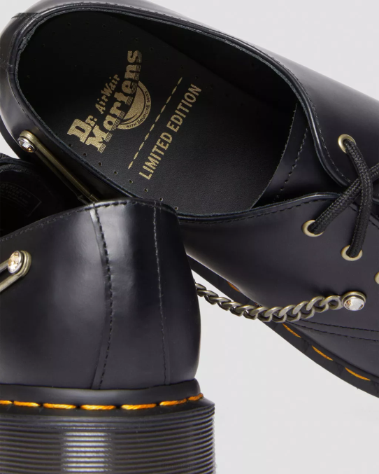 Dr. Martens apavi unisex melna gluda 1461 swarovski ādas oksfordas kurpes LHJP290