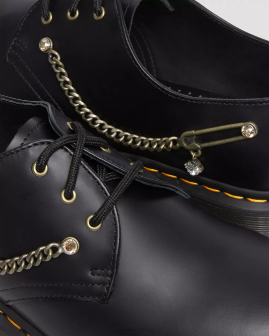 Dr. Martens apavi unisex melna gluda 1461 swarovski ādas oksfordas kurpes LHJP290