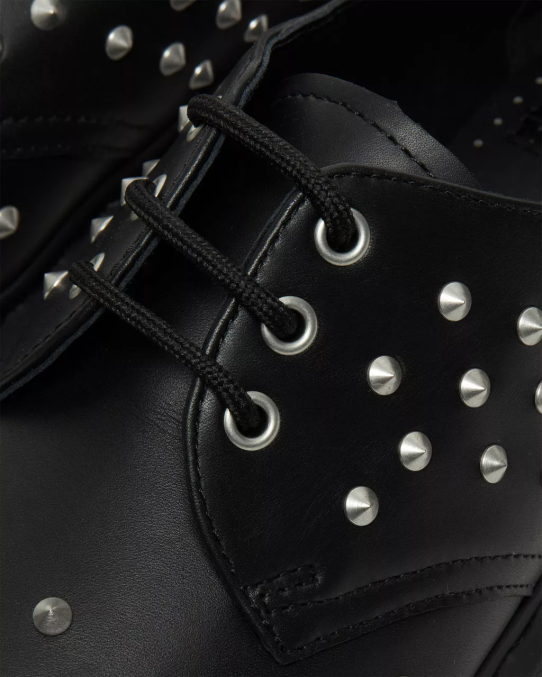 Dr. Martens apavi unisex melna wanama 1461 stud wanama ādas oksfordas kurpes LHJP308