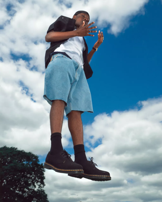 Dr. Martens apavi unisex melns 1461. gada audekla oksfordas kurpes LHJP323