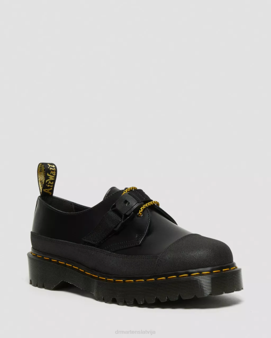 Dr. Martens apavi unisex melns gluds un dubults oriģināls 1461 ražots Anglijā bex tech gludas ādas oksfordas kurpes LHJP240
