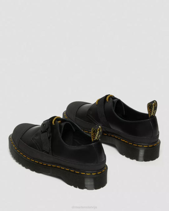 Dr. Martens apavi unisex melns gluds un dubults oriģināls 1461 ražots Anglijā bex tech gludas ādas oksfordas kurpes LHJP240