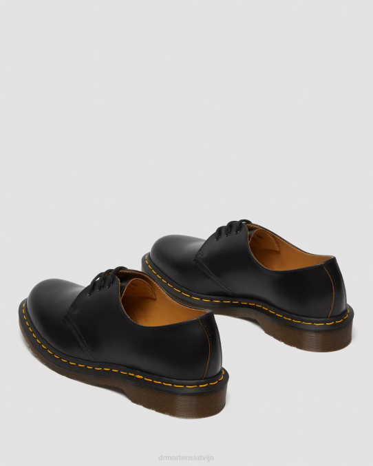 Dr. Martens apavi unisex melns quilons 1461. gada vintage ražoti Anglijā Oksfordas apavi LHJP289
