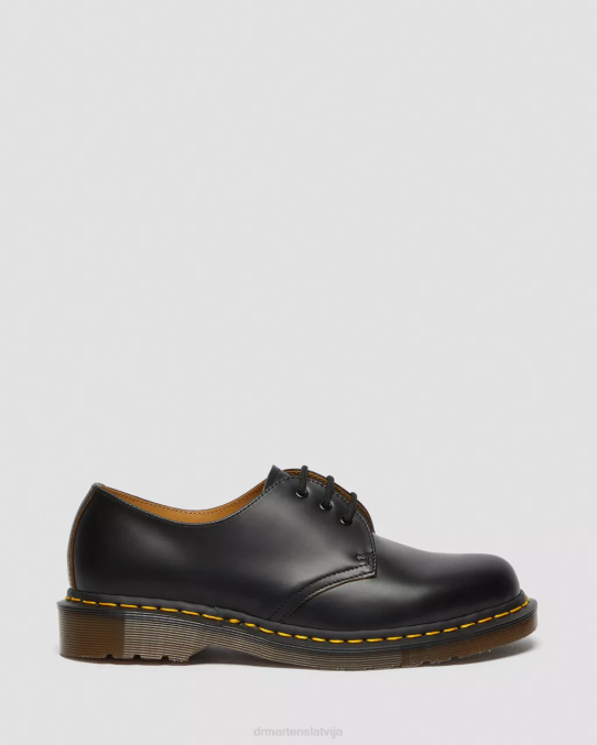Dr. Martens apavi unisex melns quilons 1461. gada vintage ražoti Anglijā Oksfordas apavi LHJP289