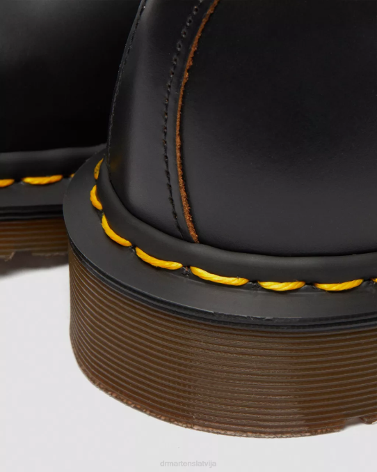 Dr. Martens apavi unisex melns quilons 1461. gada vintage ražoti Anglijā Oksfordas apavi LHJP289
