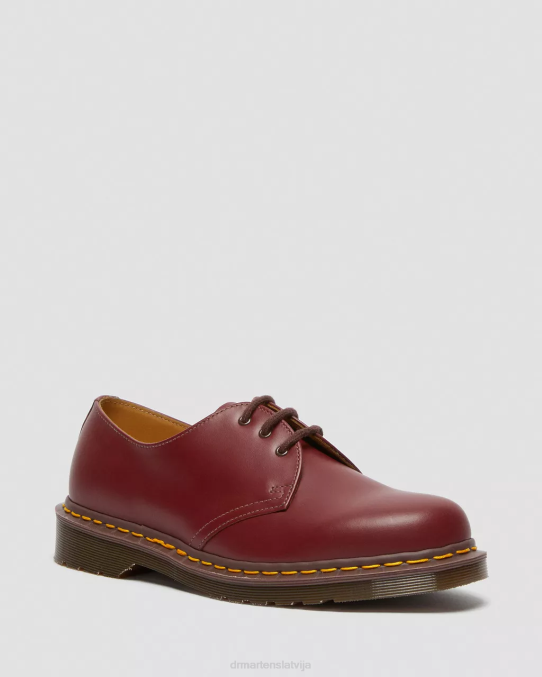 Dr. Martens apavi unisex sarkans quilon 1461. gada vintage ražoti Anglijā Oksfordas apavi LHJP283