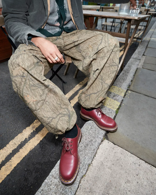 Dr. Martens apavi unisex sarkans quilon 1461. gada vintage ražoti Anglijā Oksfordas apavi LHJP283