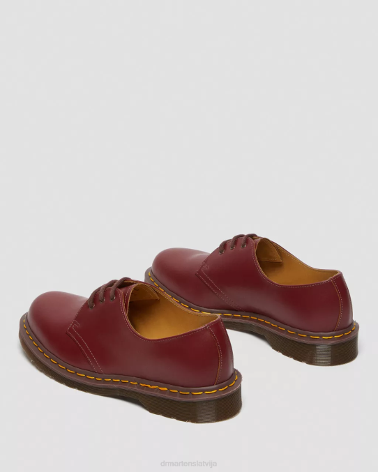 Dr. Martens apavi unisex sarkans quilon 1461. gada vintage ražoti Anglijā Oksfordas apavi LHJP283