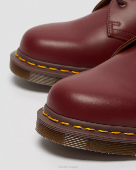 Dr. Martens apavi unisex sarkans quilon 1461. gada vintage ražoti Anglijā Oksfordas apavi LHJP283