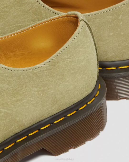 Dr. Martens apavi unisex zaļš 1461 ražots Anglijā nubuka ādas oksforda apavi LHJP321