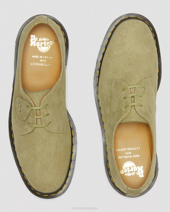 Dr. Martens apavi unisex zaļš 1461 ražots Anglijā nubuka ādas oksforda apavi LHJP321